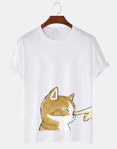 Cute Cat Graphic Cotton T-Shirts