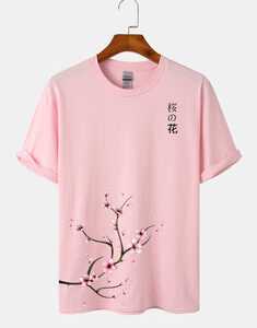 Cherry Blossoms Print Japanese Style T-Shirts
