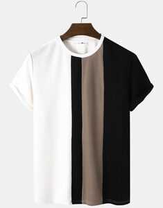 Block Stripe Knitted T-Shirts