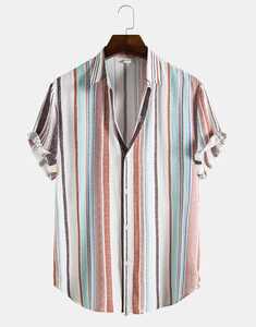 Stripe Print Preppy Shirt