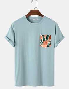 Tropical Leaf Print T-Shirts