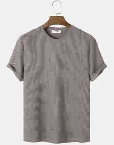 Plain Knitted Waffle T-Shirt
