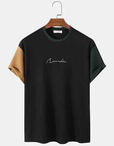 Contrasting Color Patchwork T-Shirt