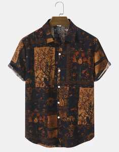 Flower Plant Print Holiday Shirts