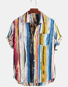 Multi Color Graffiti Chest Pocket Shirts
