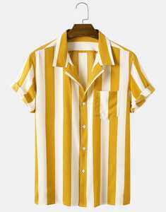 Casual Striped Turn-down Collar Shirt